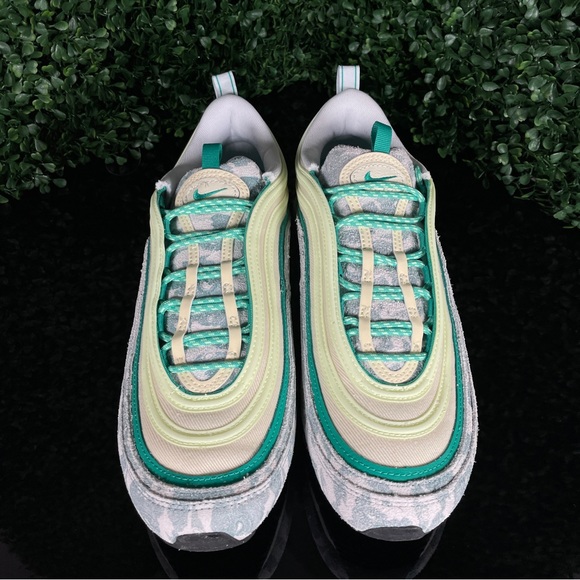 Nike Air Max 97 Neptune Green Camo Coconut Milk Sneakers DX3946-100 Size 14 - Picture 2 of 7
